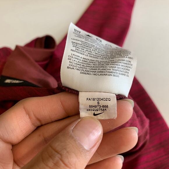 Nike Top Womens S Small Sangria Golf Zonal Cooling Half Zip Long Sleeve Wicking - Picture 9 of 11